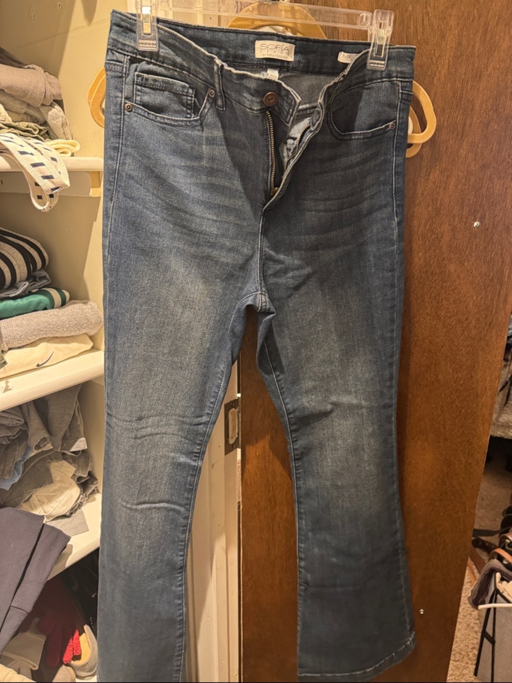 SOFIA Medium Wash flare Leg Jeans - Blue